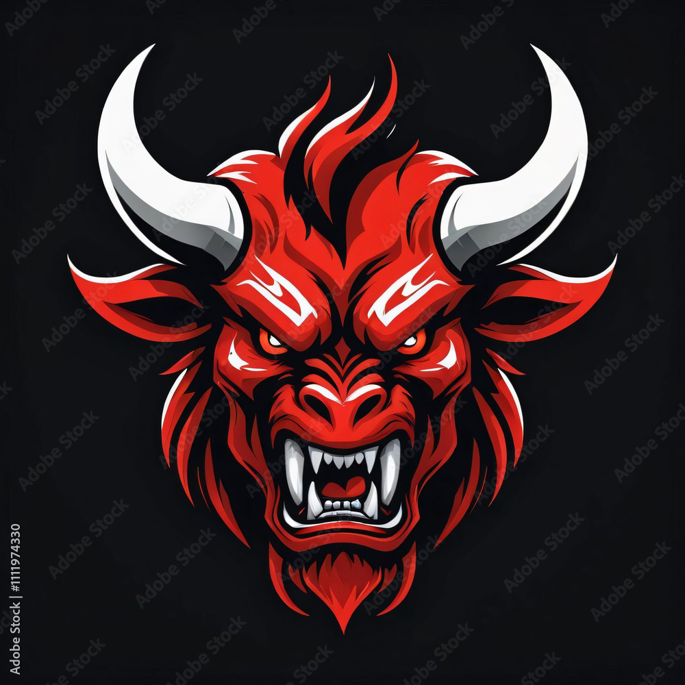 illustration of red devil head illustration of red devil head