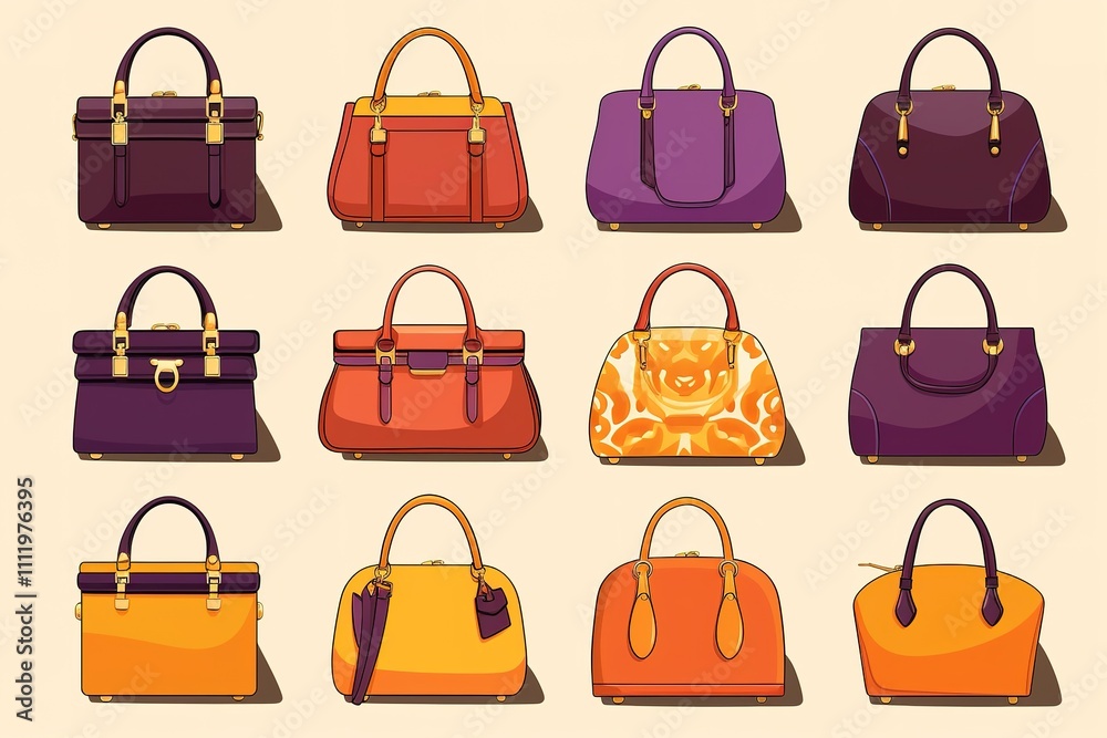 Illustration of the different bag designs on a white background
Illustration of the different bag designs on a white background