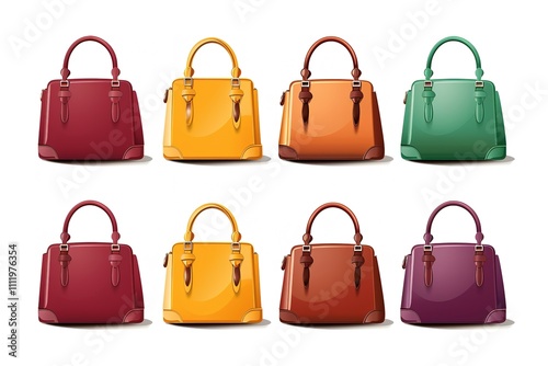 Illustration of the different bag designs on a white background 