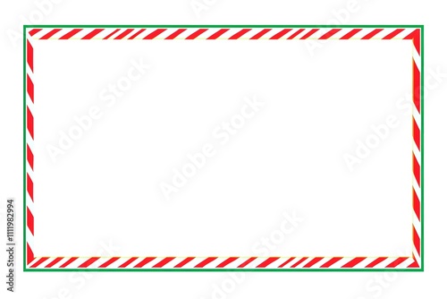Wallpaper Mural Festive red and green striped border frame, Christmas-themed blank template, holiday background Torontodigital.ca