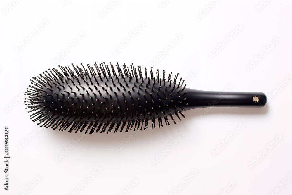 black hair brush isolated on white background
