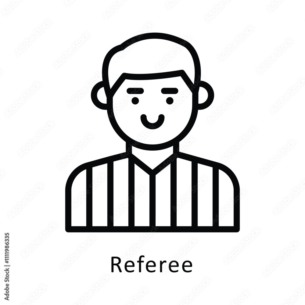 Referee vector Outline Icon. Eps file 10 Referee vector Outline Icon. Eps file 10