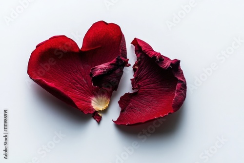 Heartbroken. Red Rose Petal Heartbreak and Lonely Love Problems photo