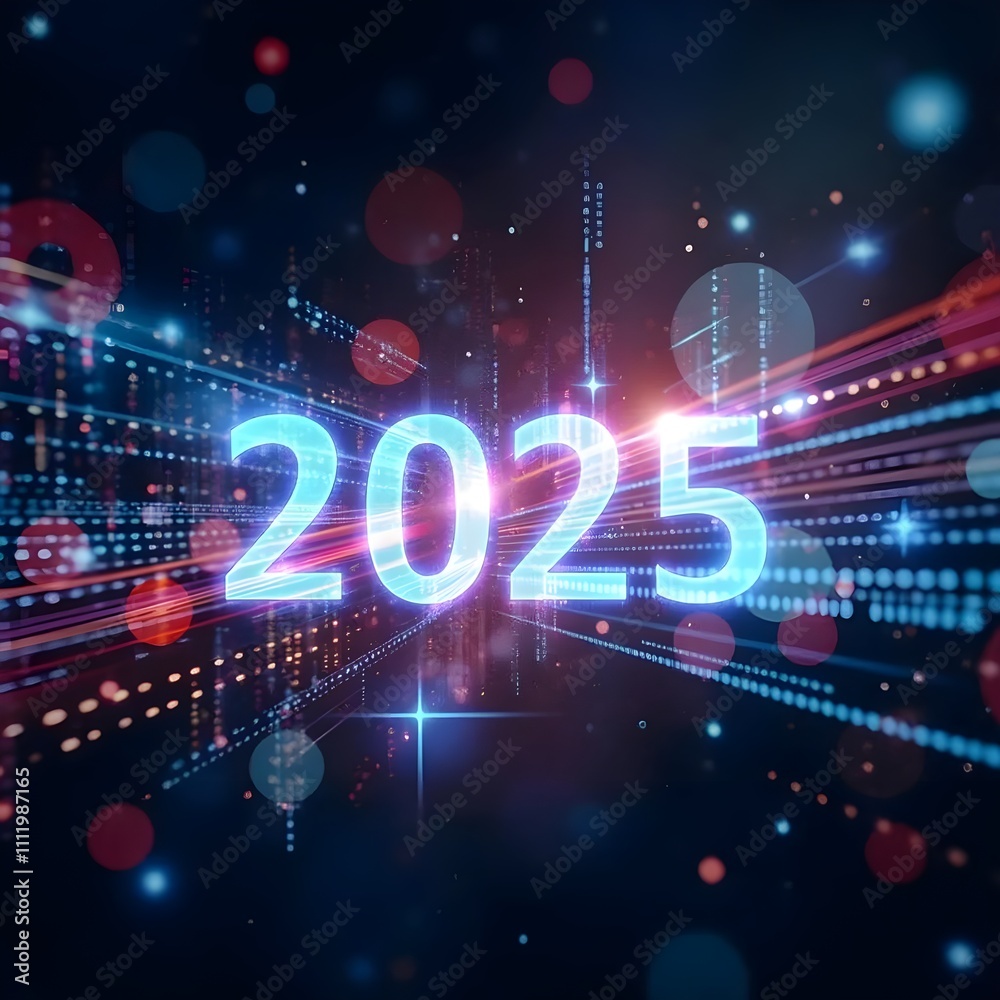 Obraz premium background with new year 2025 numbers