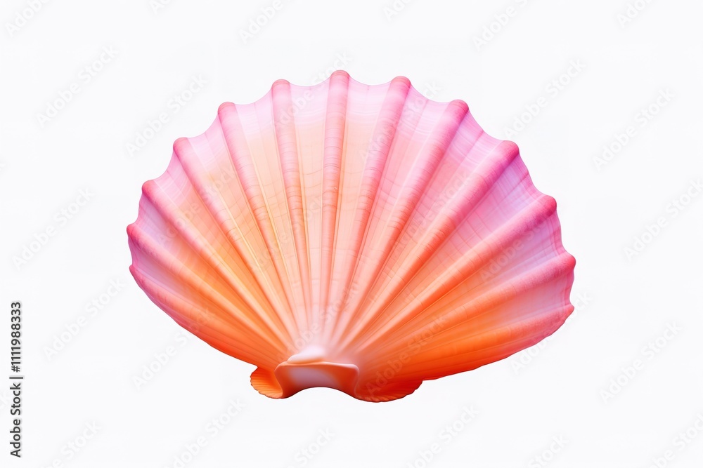 Fototapeta premium Seashell watercolor illustration. Hand drawn underwater element design. Artistic vector marine design element. Illustration for greeting cards, printing and other design projects. 