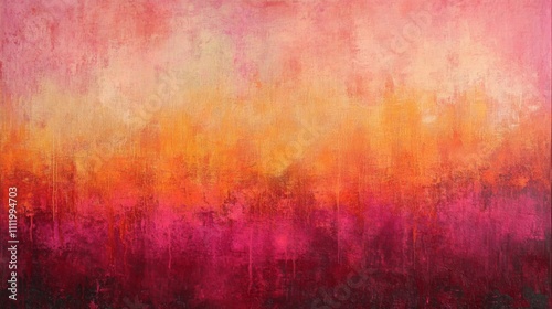 Abstract Painting with Red, Orange, and Yellow Hues