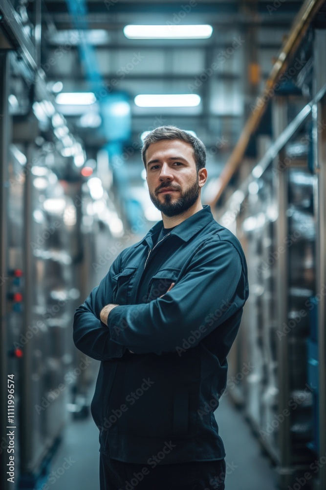 Man with Beard in Large Room