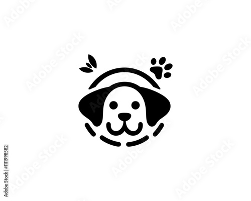 Dog Logo design template. Dog head icon. Vector illustration. Cartoon dog face logo. Animal logotype concept. 