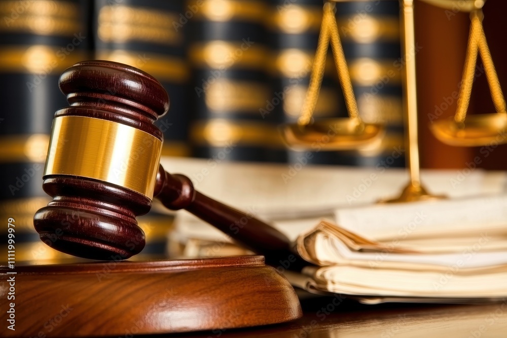 Justice and Law Concept with Gavel, Scales, and Legal Documents Justice and Law Concept with Gavel, Scales, and Legal Documents