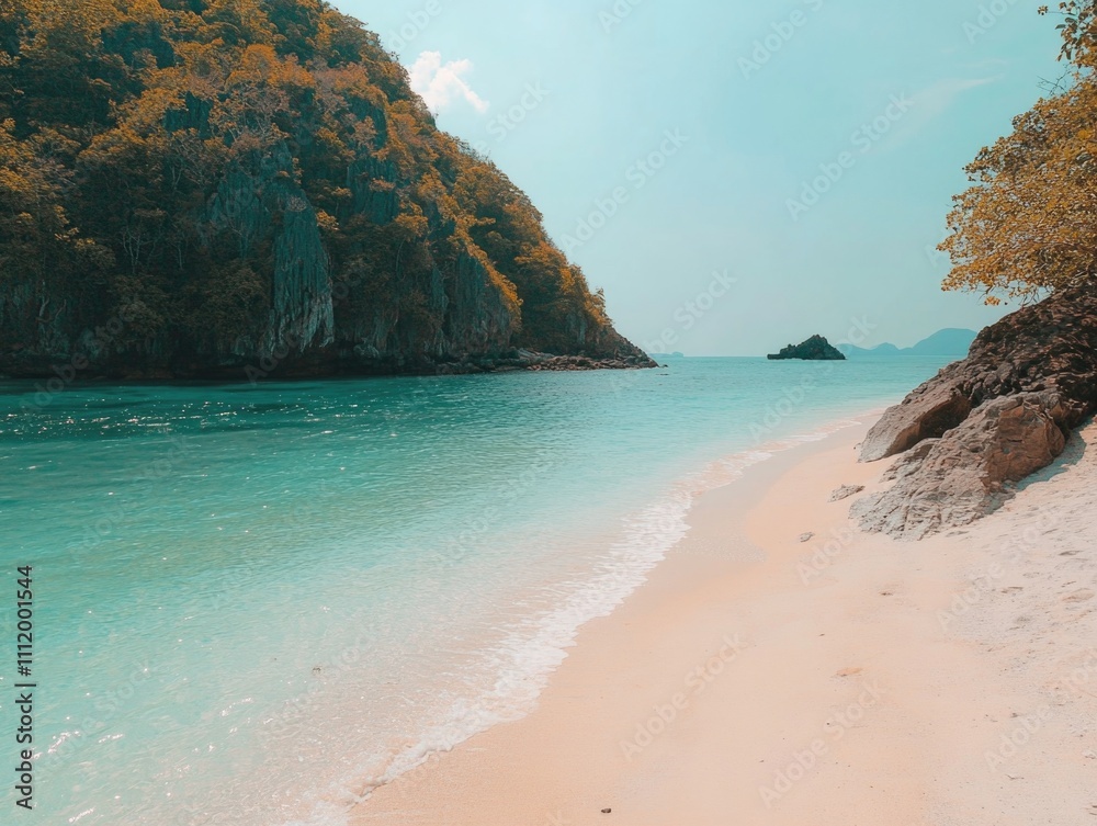 Fototapeta premium Coastal landscape with mountain