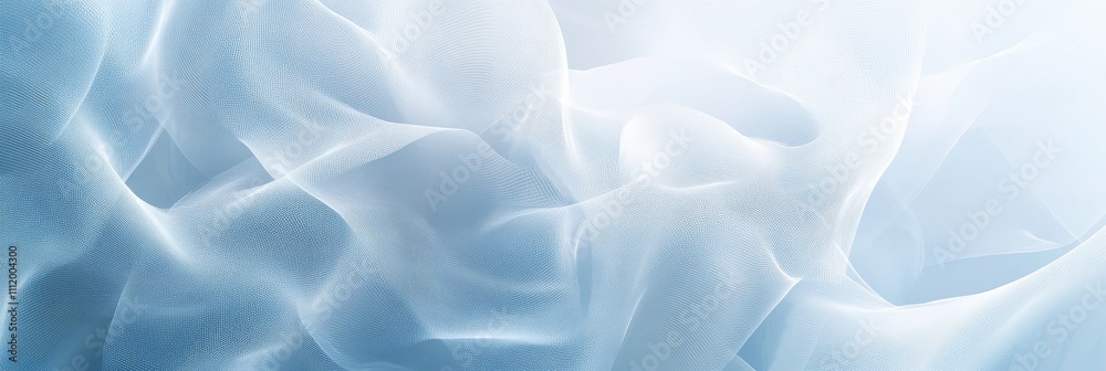 This abstract design features soft waves in white and blue, symbolizing tranquility, technology, fluidity, modernity, and creativity. This abstract design features soft waves in white and blue, symbolizing tranquility, technology, fluidity, modernity, and creativity.
