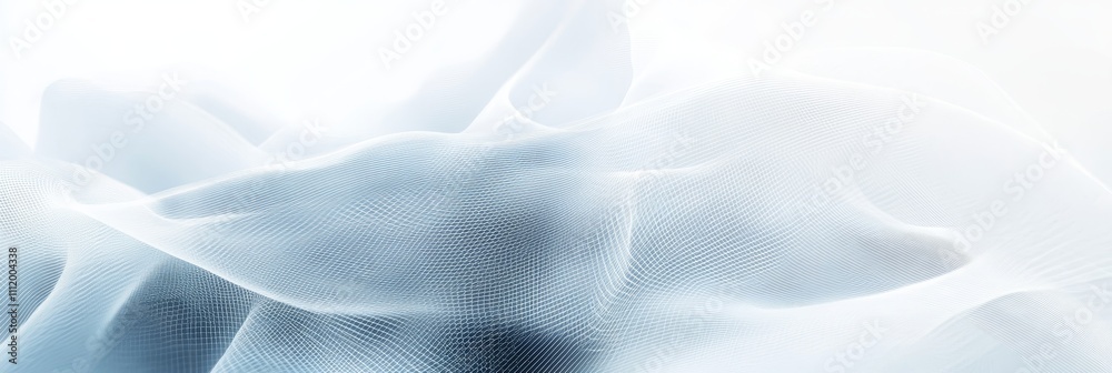 Fototapeta premium A captivating futuristic background in white and blue with abstract waves that symbolize technology, innovation, serenity, elegance, and creativity.
