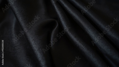 full frame of folded dark silk cloth as background