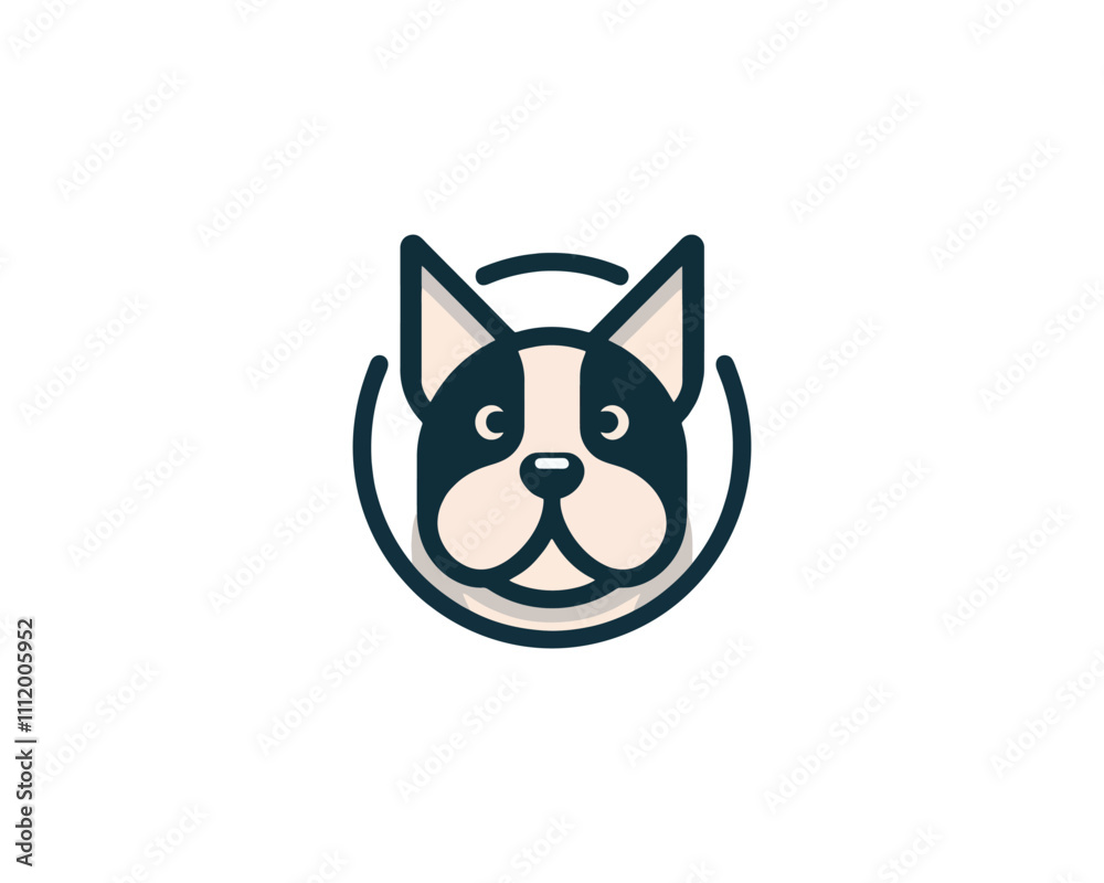 Obraz premium Circle Dog Logo Vector illustration. 