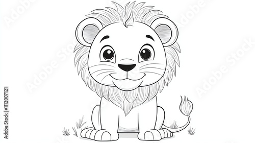 A cute cartoon lion cub. photo