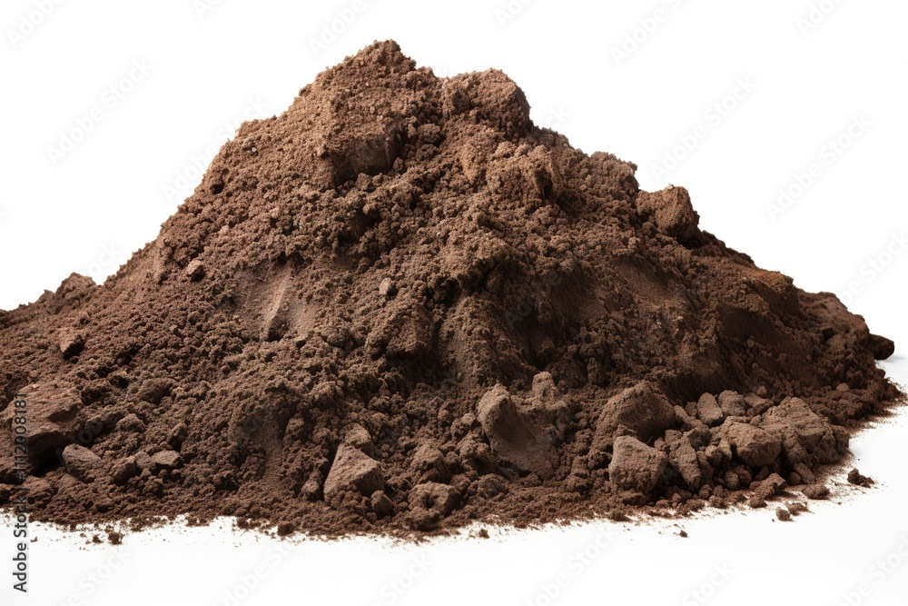 Small green plant in soil on white background
Small green plant in soil on white background