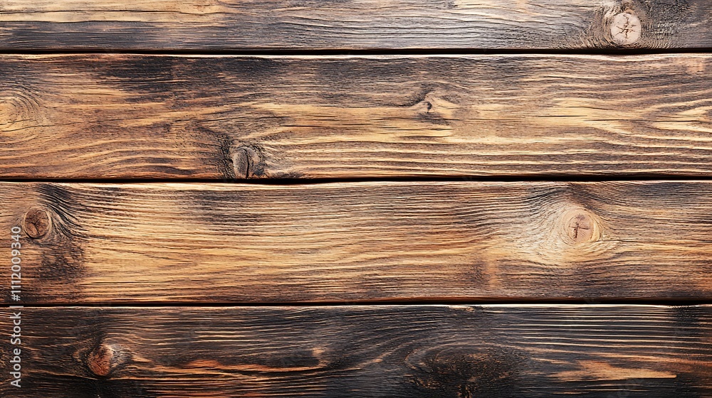 Fototapeta premium Dark Brown Wooden Planks Horizontal Texture Background