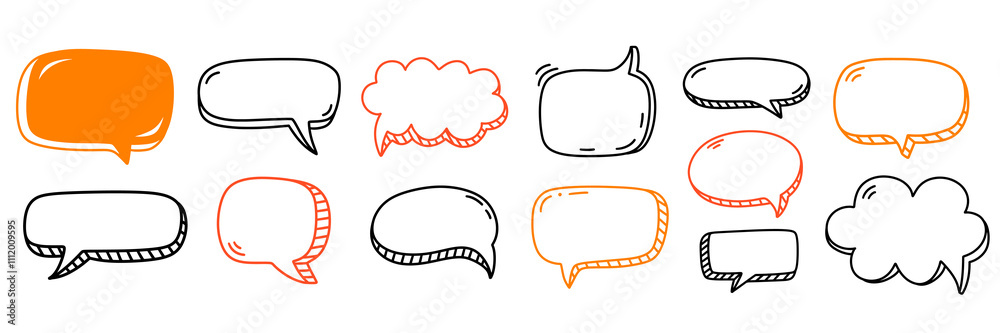 Chat Speech Bubble Message Text Cloud Shapes Set Chat Speech Bubble Message Text Cloud Shapes Set