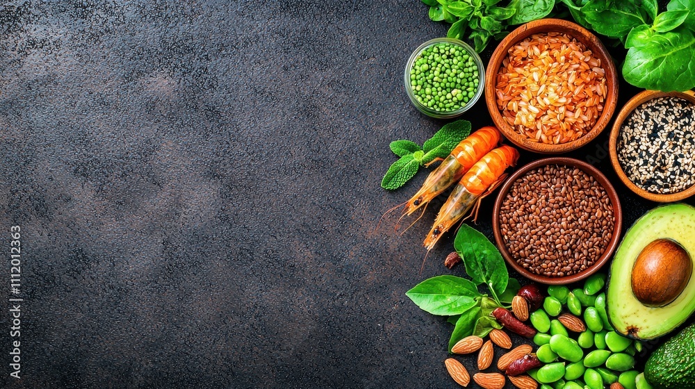 Fresh Ingredients for Healthy Cooking with Vegetables and Seafood Fresh Ingredients for Healthy Cooking with Vegetables and Seafood
