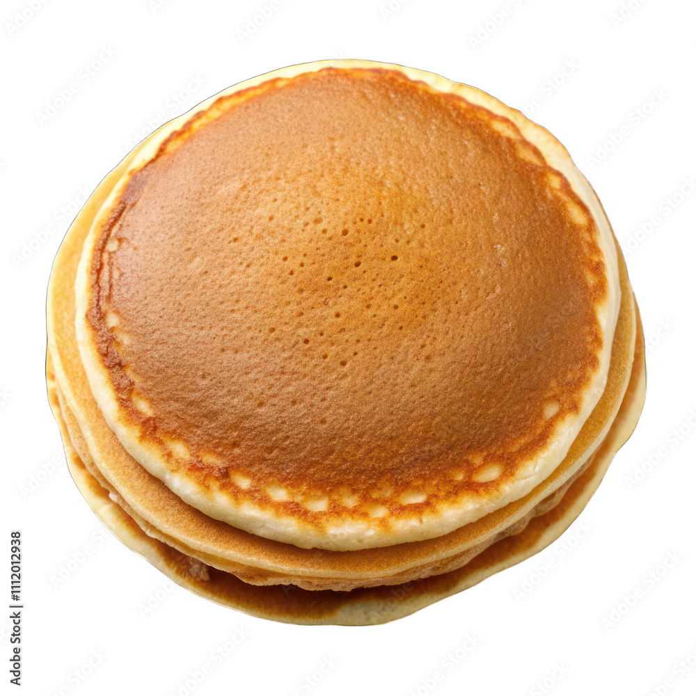 A stack of plain pancakes isolated on transparent background A stack of plain pancakes isolated on transparent background