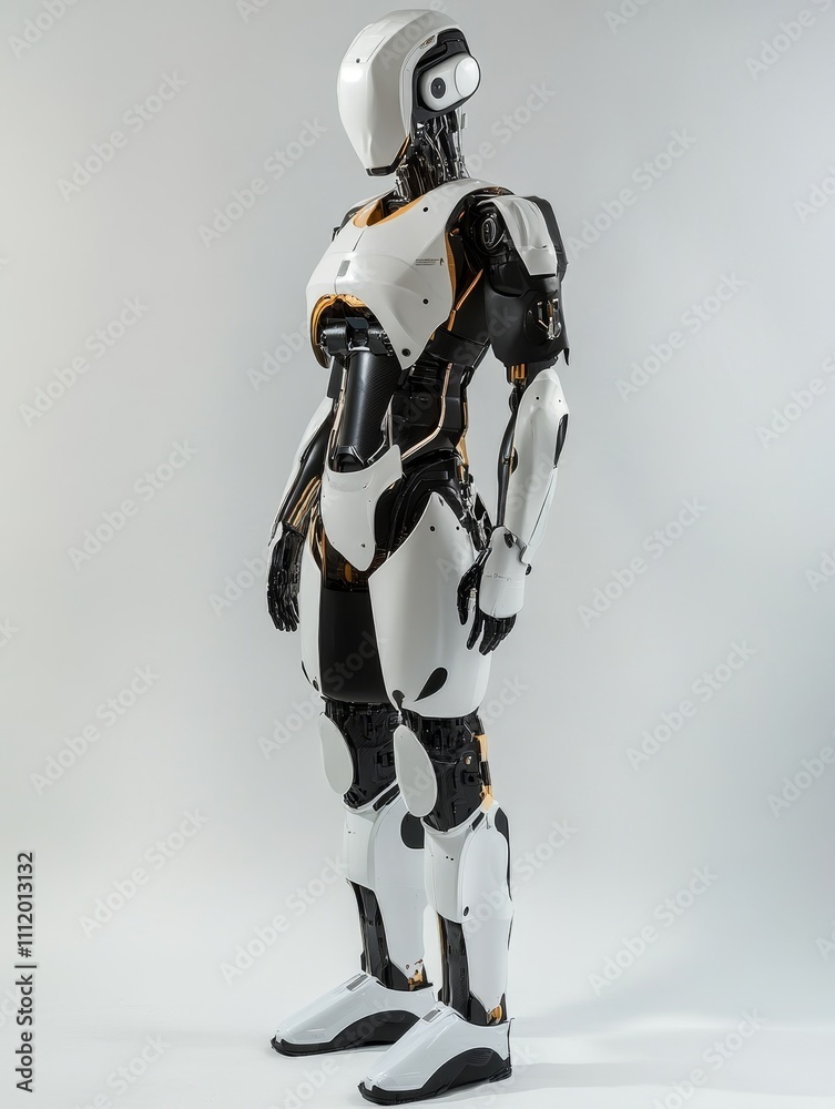 Humanoid Robot Innovation in Technology Showcase - Humanoid robot displaying advanced design features, representing technology, innovation, robotics, automation, and the future of design. Humanoid Robot Innovation in Technology Showcase - Humanoid robot displaying advanced design features, representing technology, innovation, robotics, automation, and the future of design.