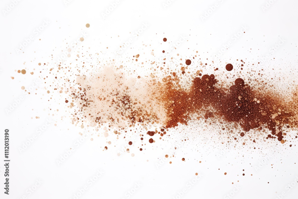Brown powder explosion on white background. Colored cloud. Colorful dust explode. Paint Holi.
Brown powder explosion on white background. Colored cloud. Colorful dust explode. Paint Holi.