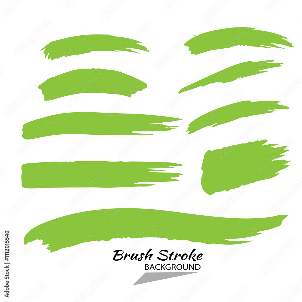 Obraz premium Vector green brush strokes