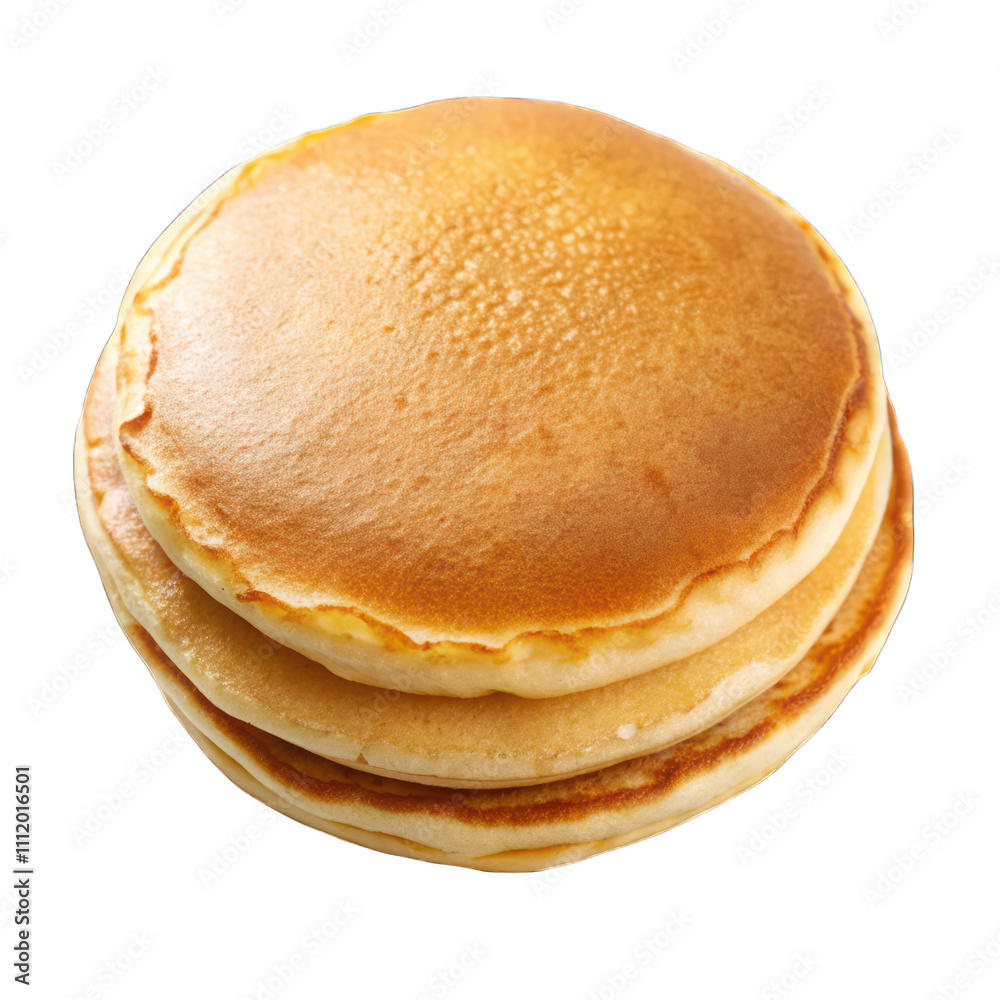 A stack of plain pancakes isolated on transparent background A stack of plain pancakes isolated on transparent background