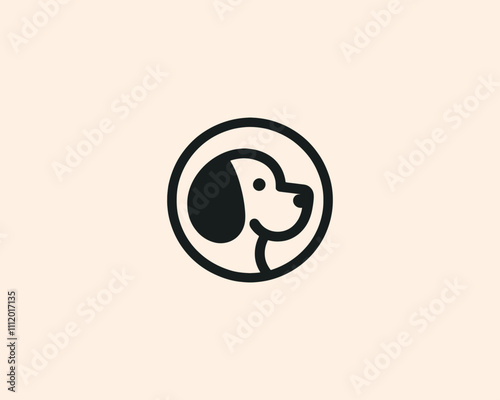 Circle Dog Logo Vector illustration. 