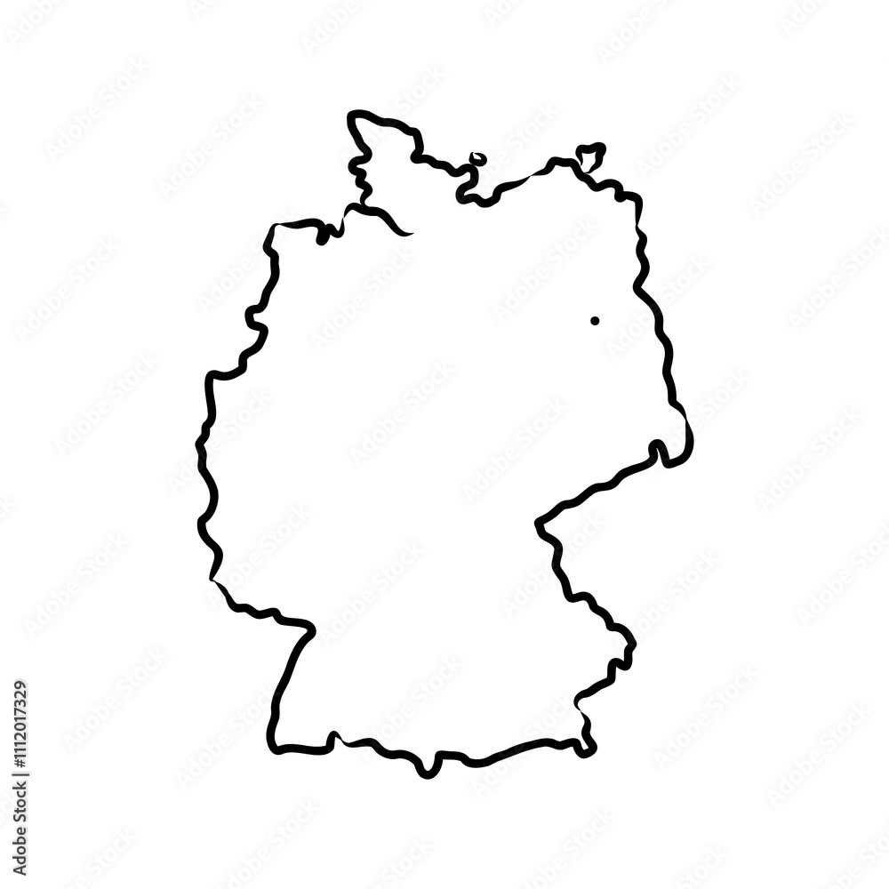 Germany map vector illustration, scribble sketch Republic of Germany map, Germany map silhouette Germany map vector illustration, scribble sketch Republic of Germany map, Germany map silhouette