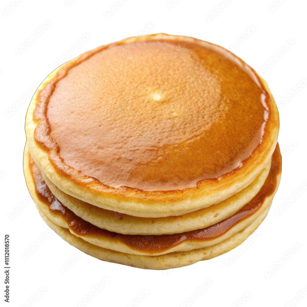 A stack of plain pancakes isolated on transparent background A stack of plain pancakes isolated on transparent background