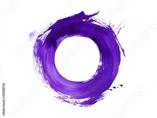 Purple circle painted with brush