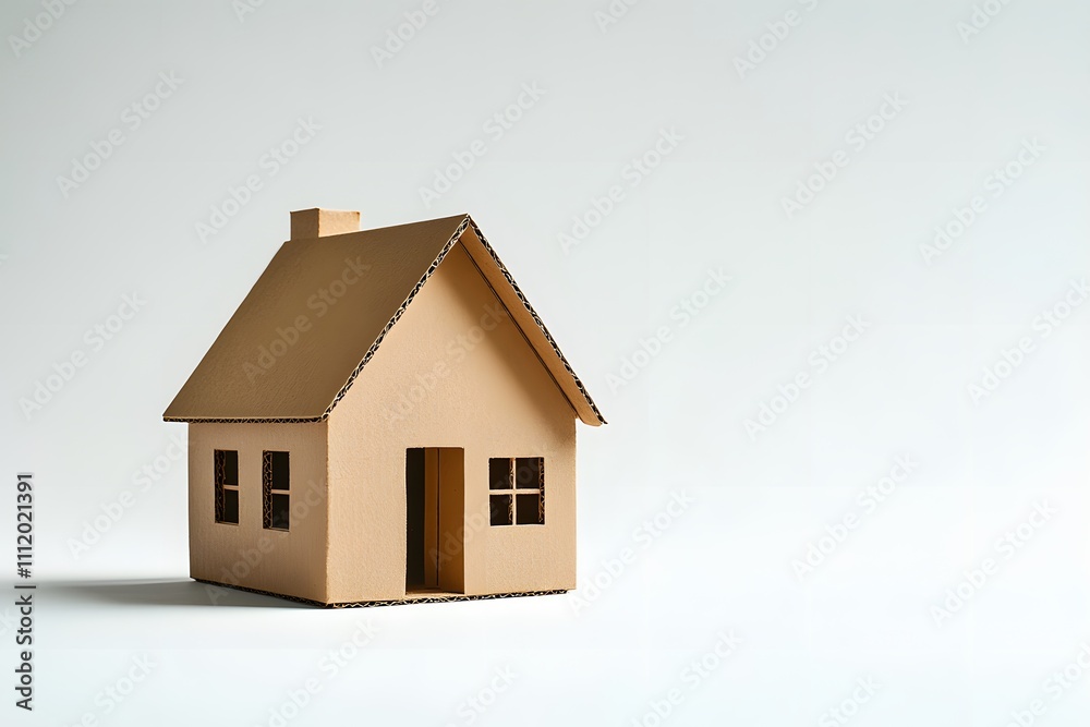 Minimalist Cardboard House Model, Concept of Homebuilding and Real Estate Minimalist Cardboard House Model, Concept of Homebuilding and Real Estate