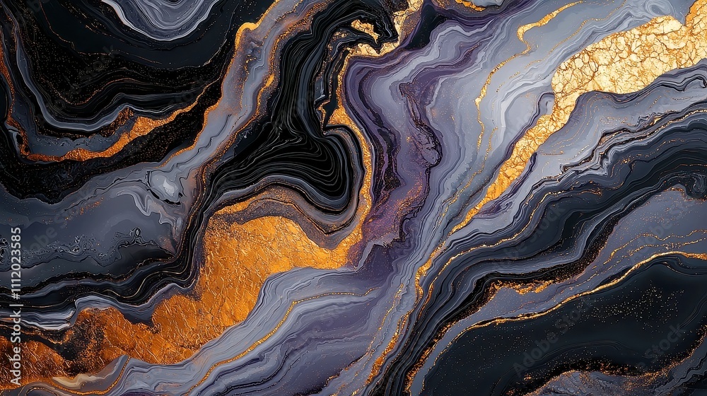 Elegant abstract marble design, luxurious gold accents, bold black and deep purple hues, modern digital art, three-dimensional aesthetic, perfect for upscale decor or branding. Elegant abstract marble design, luxurious gold accents, bold black and deep purple hues, modern digital art, three-dimensional aesthetic, perfect for upscale decor or branding.