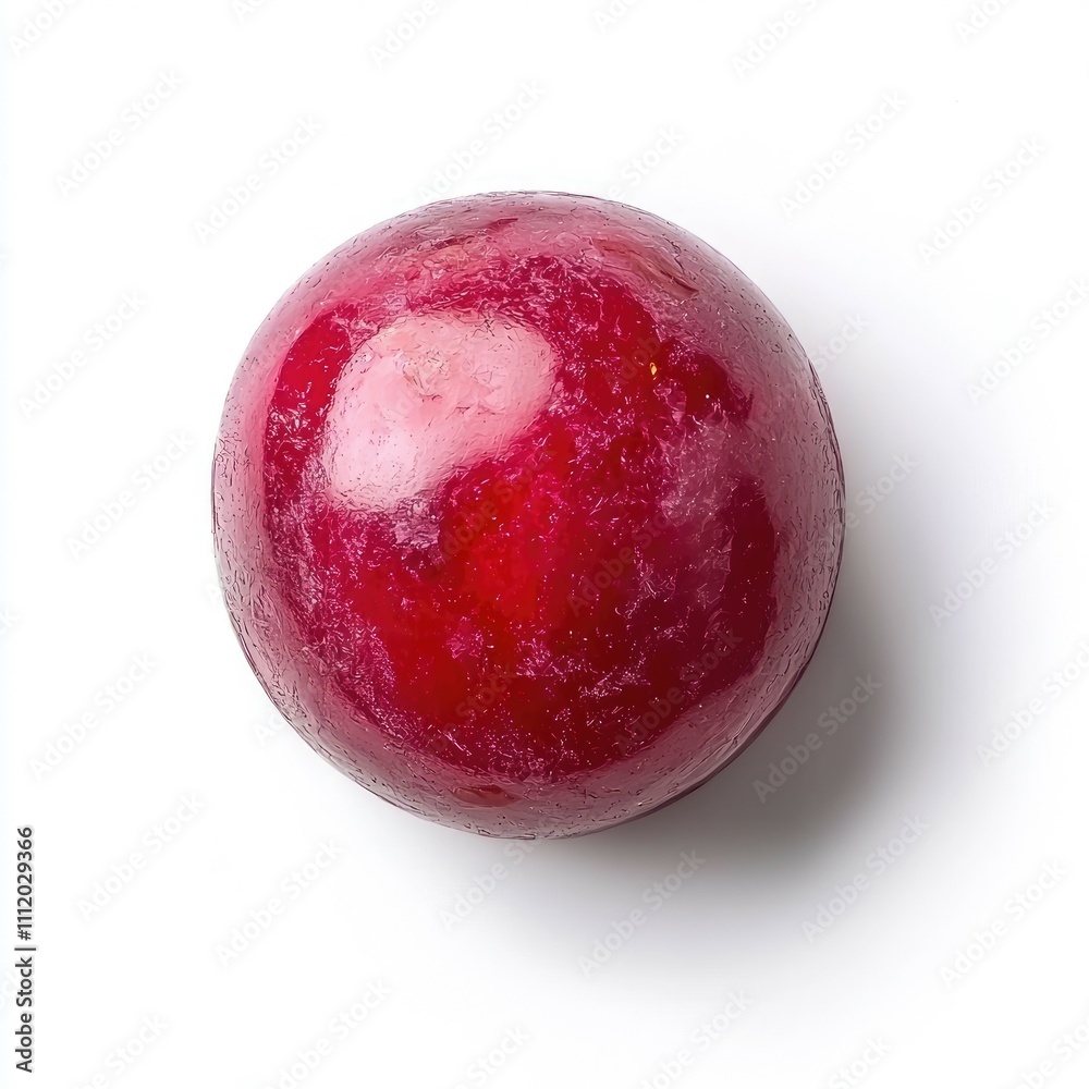 Obraz premium Single red grape isolated on white.