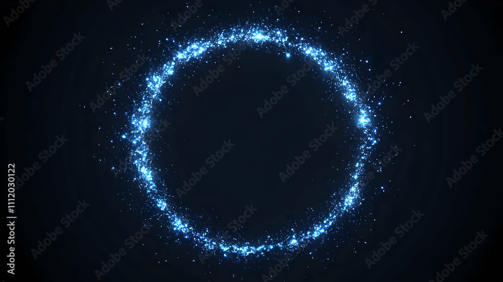 Glowing Blue Particle Circle Abstract Background Glowing Blue Particle Circle Abstract Background