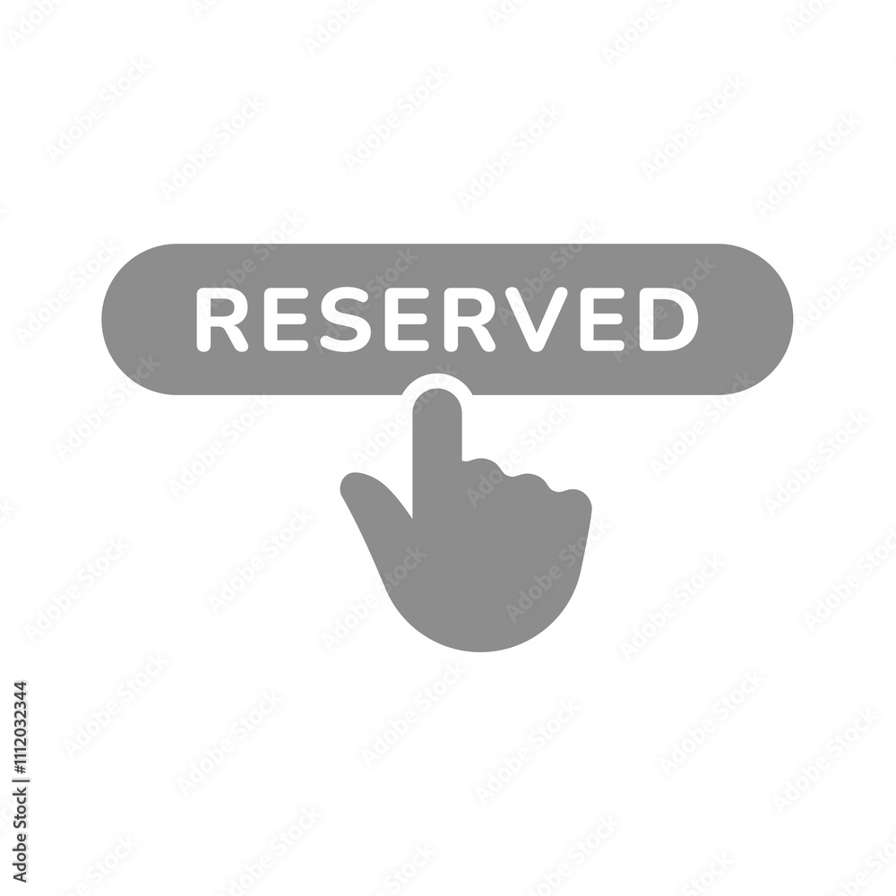 Online reservation button for hotel or restaurant. Reserved bar with hand vector icon. Online reservation button for hotel or restaurant. Reserved bar with hand vector icon.