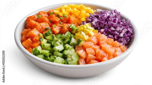 Fresh Colorful Chopped Ingredients for Healthy Salad Bowl Recipe