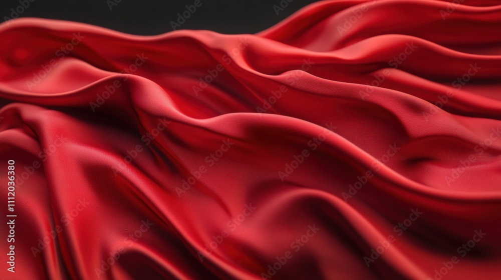 Close-up of luxurious red silk fabric, showcasing its smooth texture and rich color. Close-up of luxurious red silk fabric, showcasing its smooth texture and rich color.