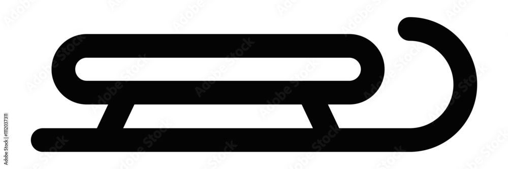 Winter sledge vector icon in outline style. Editable stroke. Winter sledge vector icon in outline style. Editable stroke.