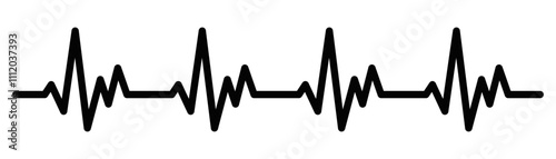 Heartbeat line vector icon in outline style. Editable stroke.
