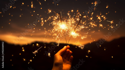 color sparker on dark background