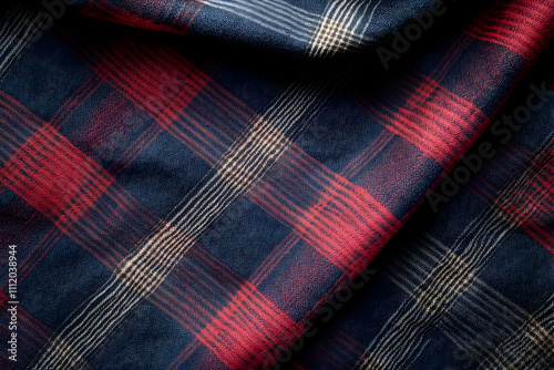 Red and Blue Plaid Fabric Texture