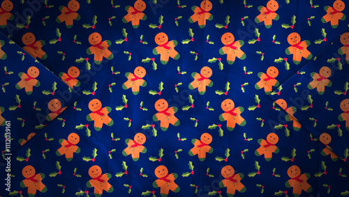 A festive background of Christmas wrapping paper.