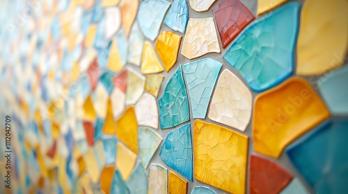 Irregular Patterns Renewal, Colorful Geometric Mosaic Tiles Forming Abstract Backdrop