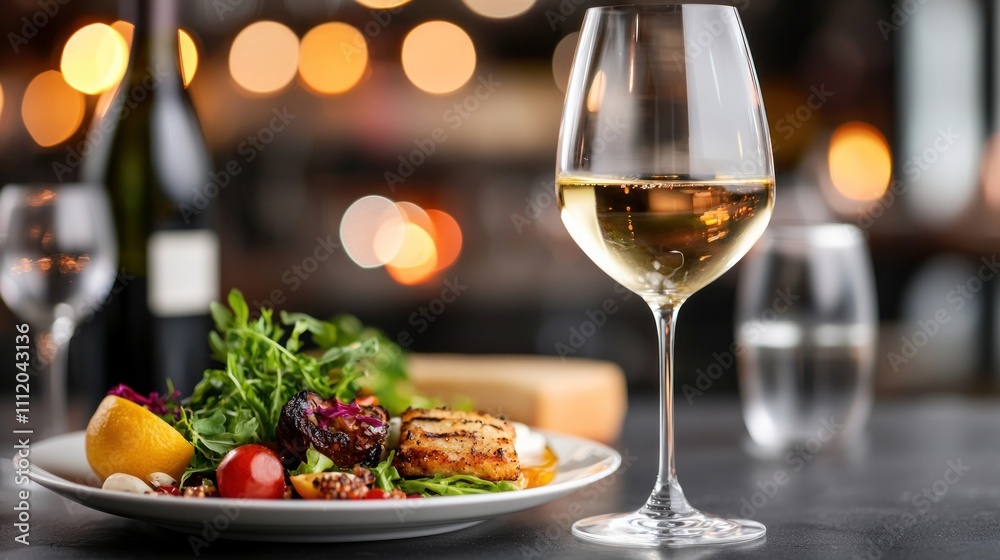 Diverse Food Magazine Style Layout with Elegant Wine and Fresh Salad Presentation Diverse Food Magazine Style Layout with Elegant Wine and Fresh Salad Presentation