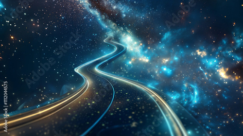 Cosmic roadway through starry galaxy with luminous pathway First Time Driving road vision