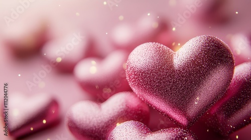 pink background of Valentine hearts