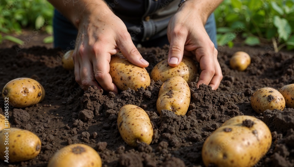 hardworking hands harvesting potatoes hardworking hands harvesting potatoes