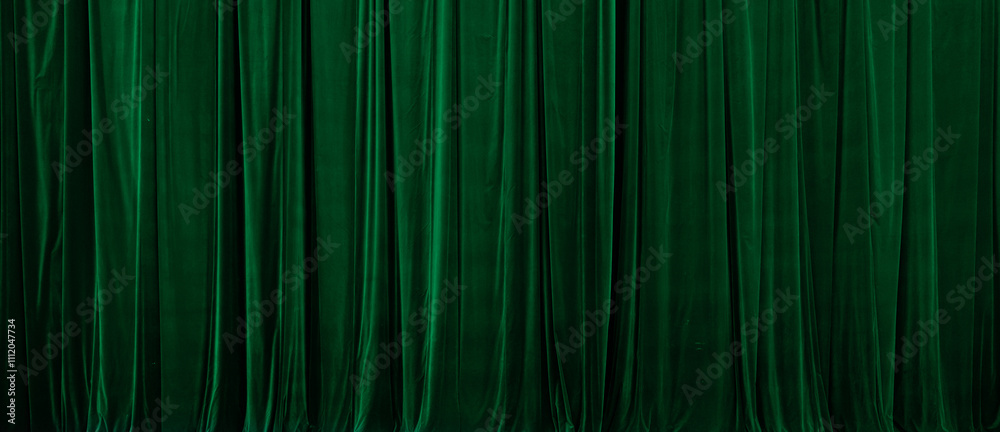 Green curtain in theatre background